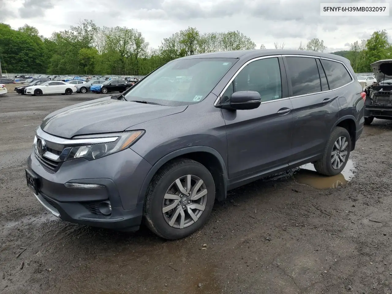 2021 Honda Pilot Ex VIN: 5FNYF6H39MB032097 Lot: 55502465