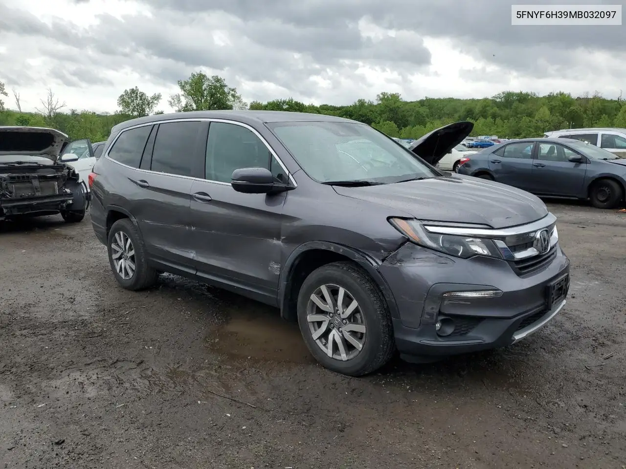 2021 Honda Pilot Ex VIN: 5FNYF6H39MB032097 Lot: 55502465