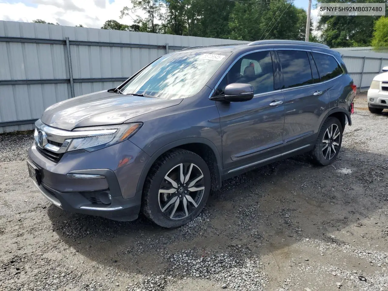 2021 Honda Pilot Touring VIN: 5FNYF5H92MB037480 Lot: 55726545