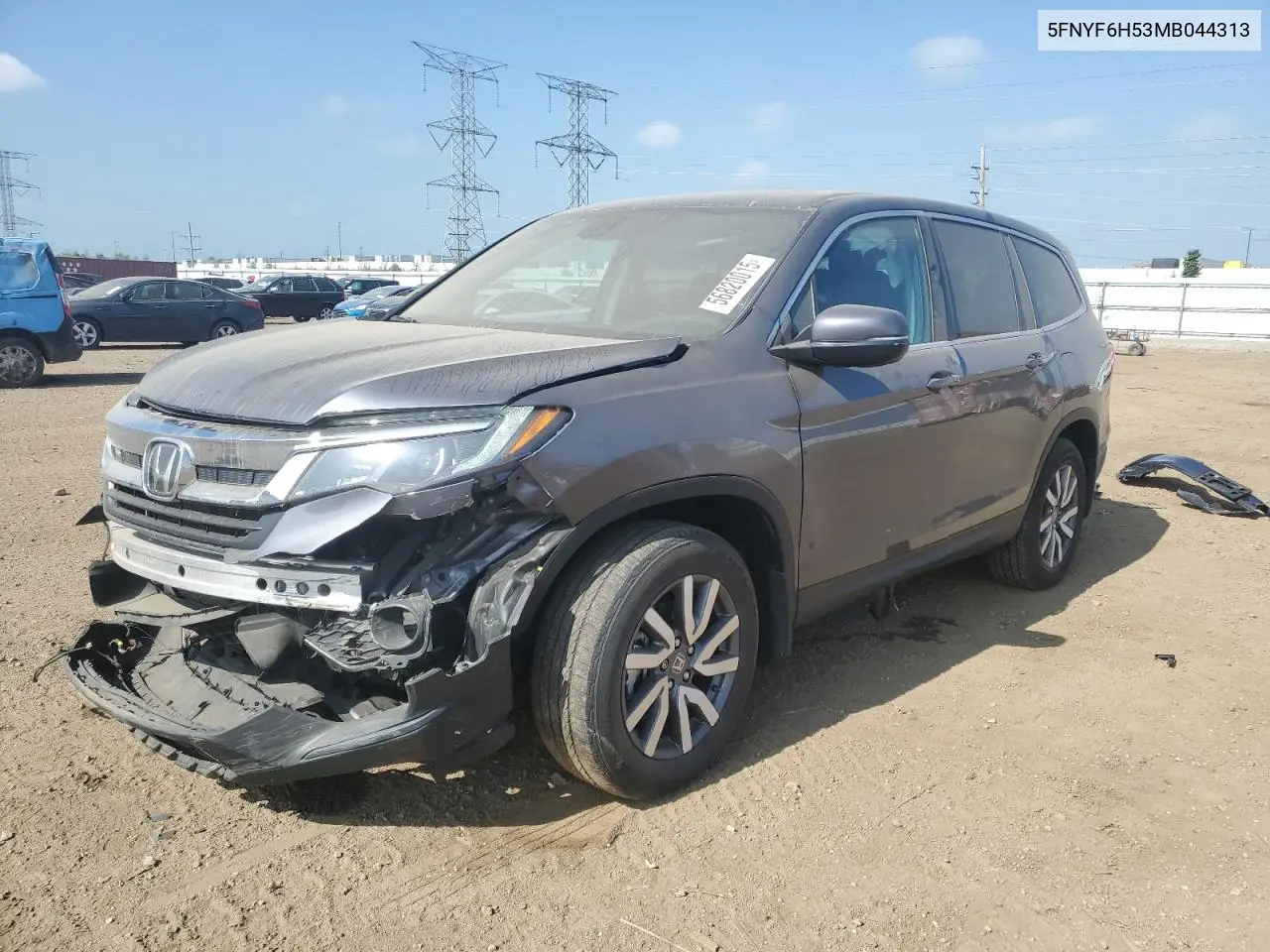 2021 Honda Pilot Exl VIN: 5FNYF6H53MB044313 Lot: 56820015