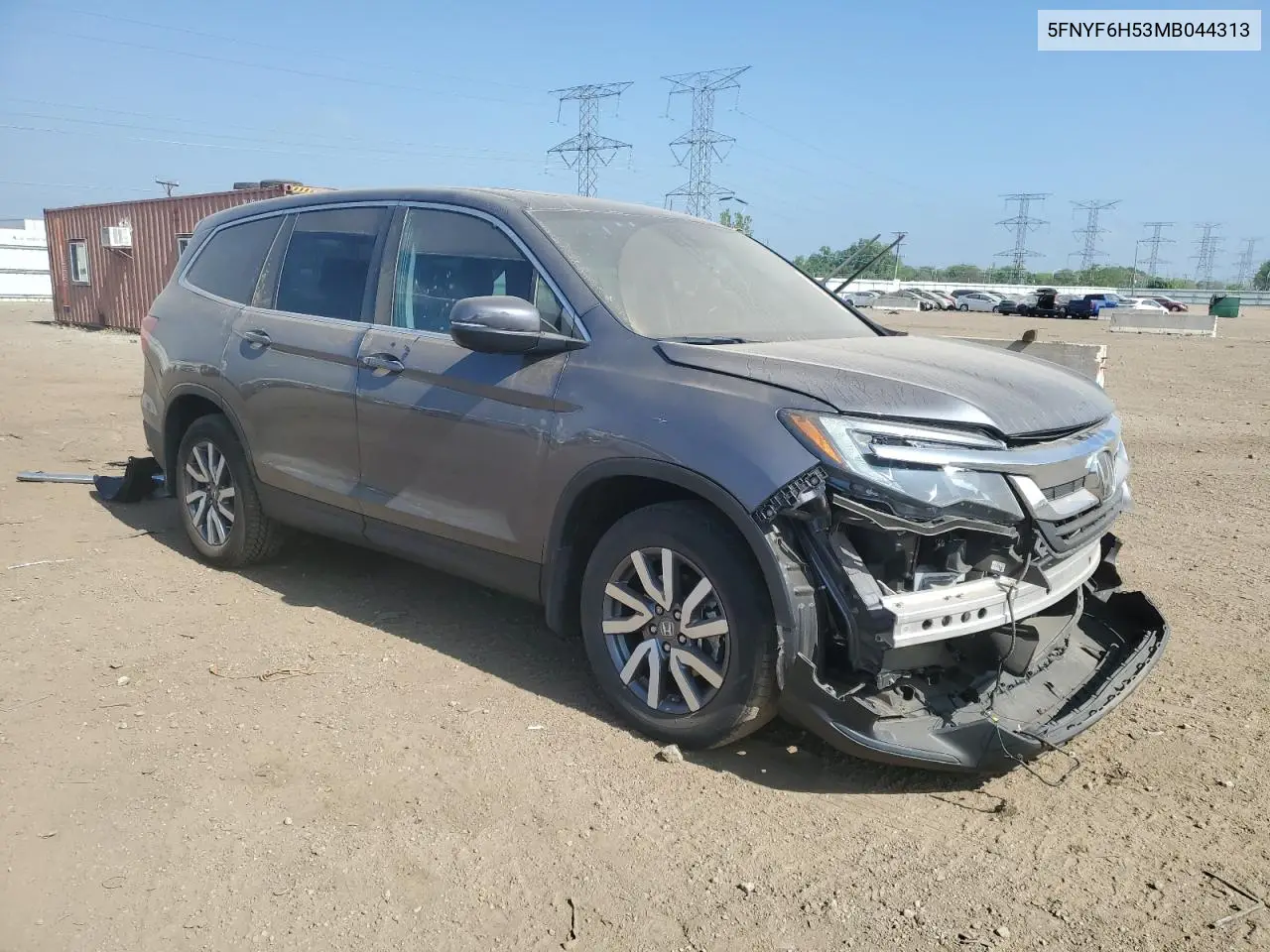 2021 Honda Pilot Exl VIN: 5FNYF6H53MB044313 Lot: 56820015