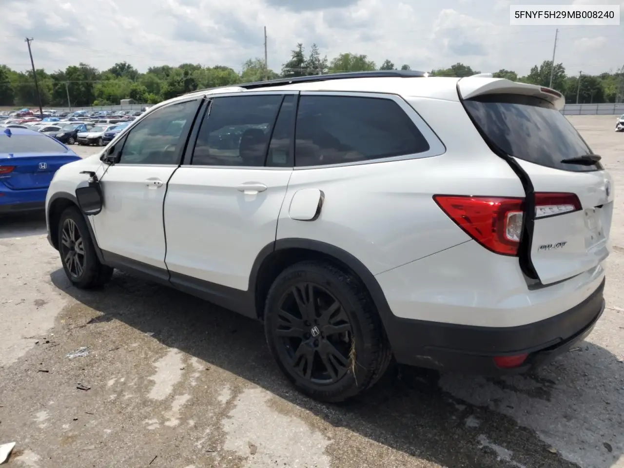 2021 Honda Pilot Se VIN: 5FNYF5H29MB008240 Lot: 60134905