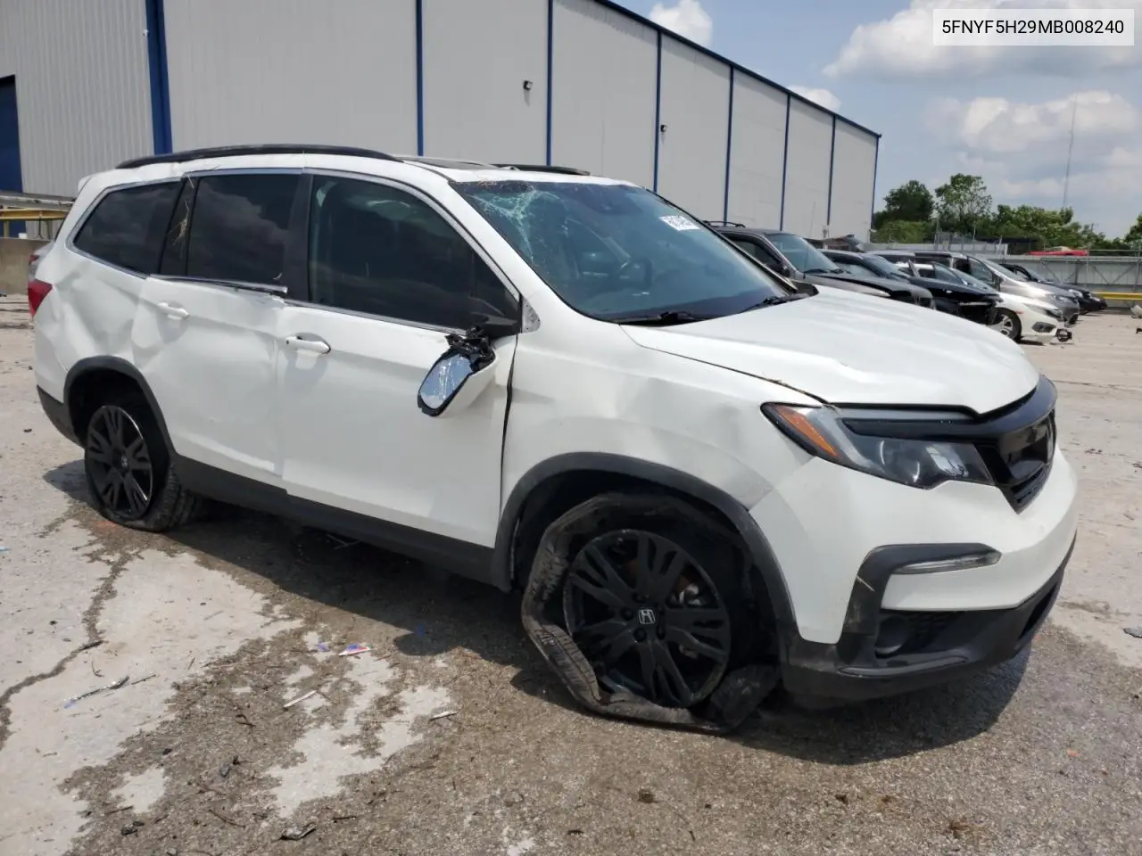 2021 Honda Pilot Se VIN: 5FNYF5H29MB008240 Lot: 60134905