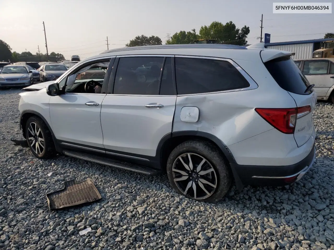 2021 Honda Pilot Elite VIN: 5FNYF6H00MB046394 Lot: 61745455