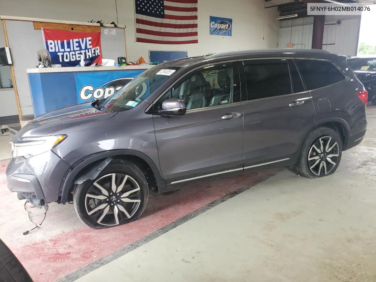 2021 Honda Pilot Elite VIN: 5FNYF6H02MB014076 Lot: 62064555