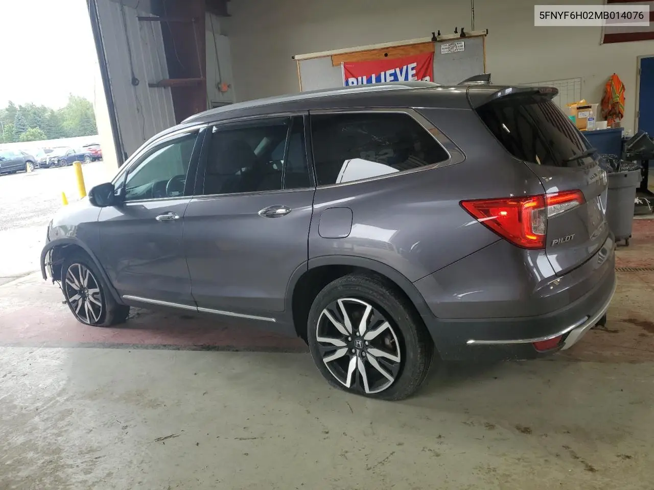 2021 Honda Pilot Elite VIN: 5FNYF6H02MB014076 Lot: 62064555