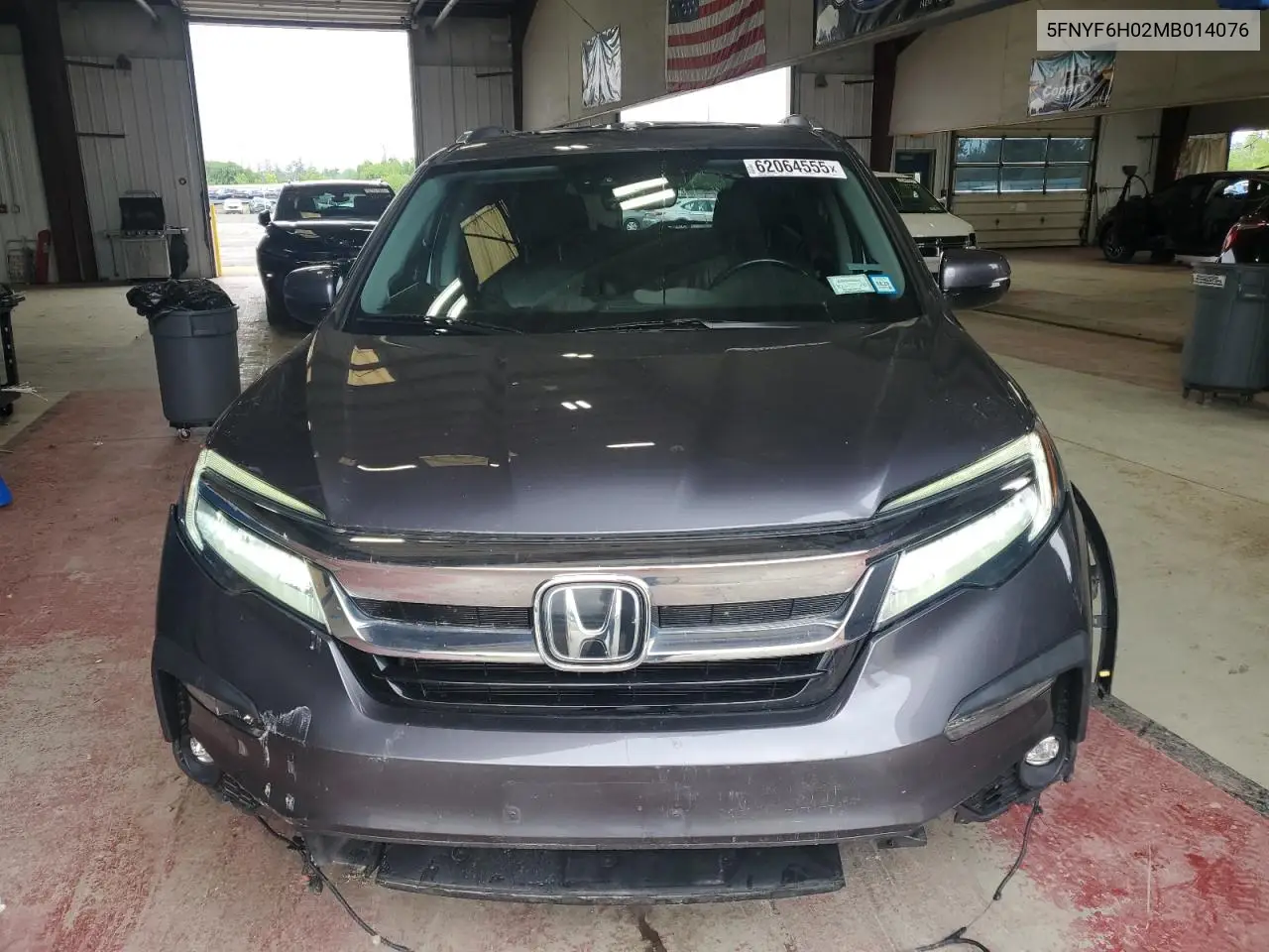 2021 Honda Pilot Elite VIN: 5FNYF6H02MB014076 Lot: 62064555