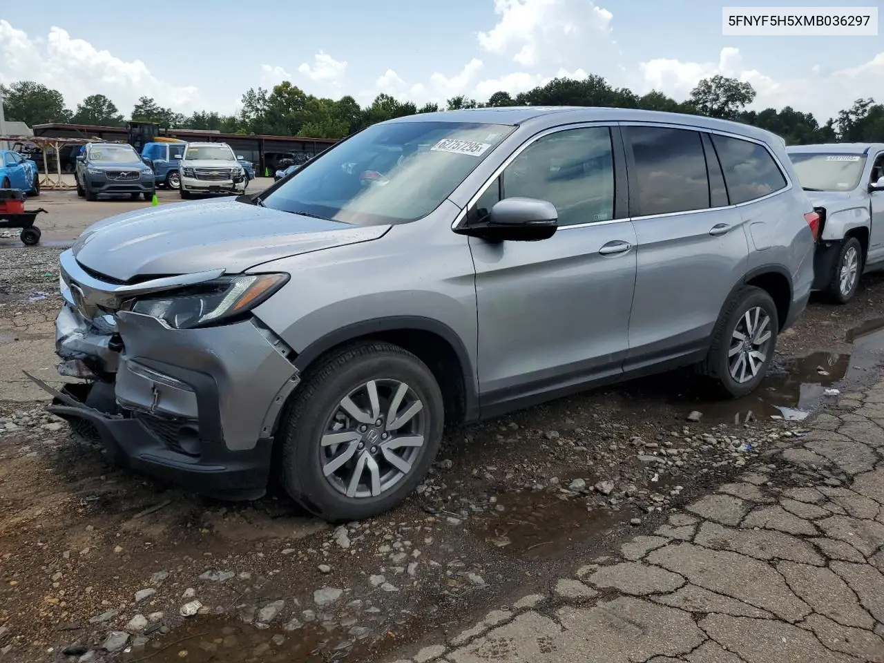 2021 Honda Pilot Exl VIN: 5FNYF5H5XMB036297 Lot: 62757295