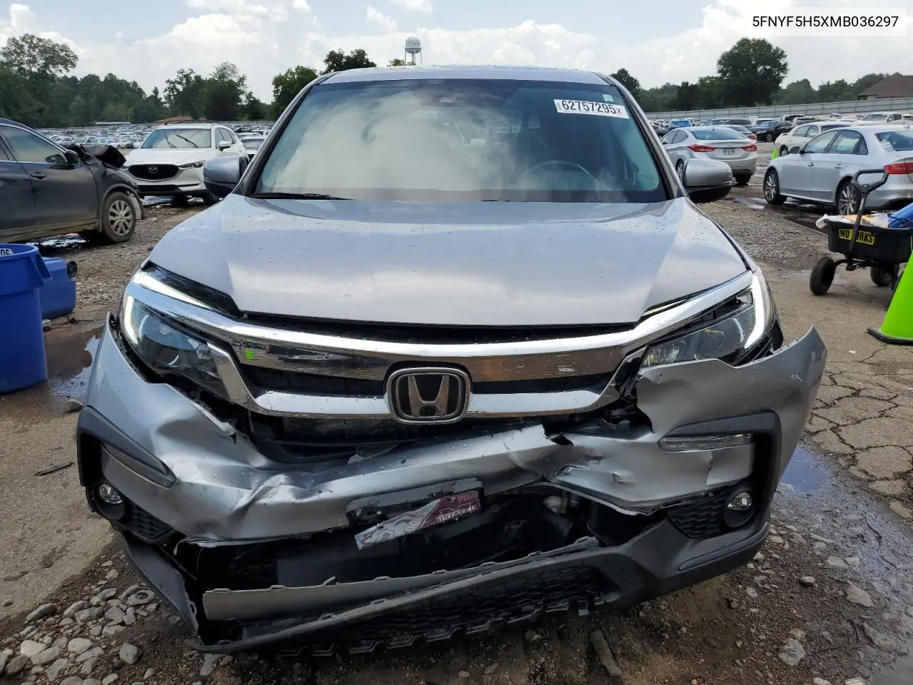 2021 Honda Pilot Exl VIN: 5FNYF5H5XMB036297 Lot: 62757295