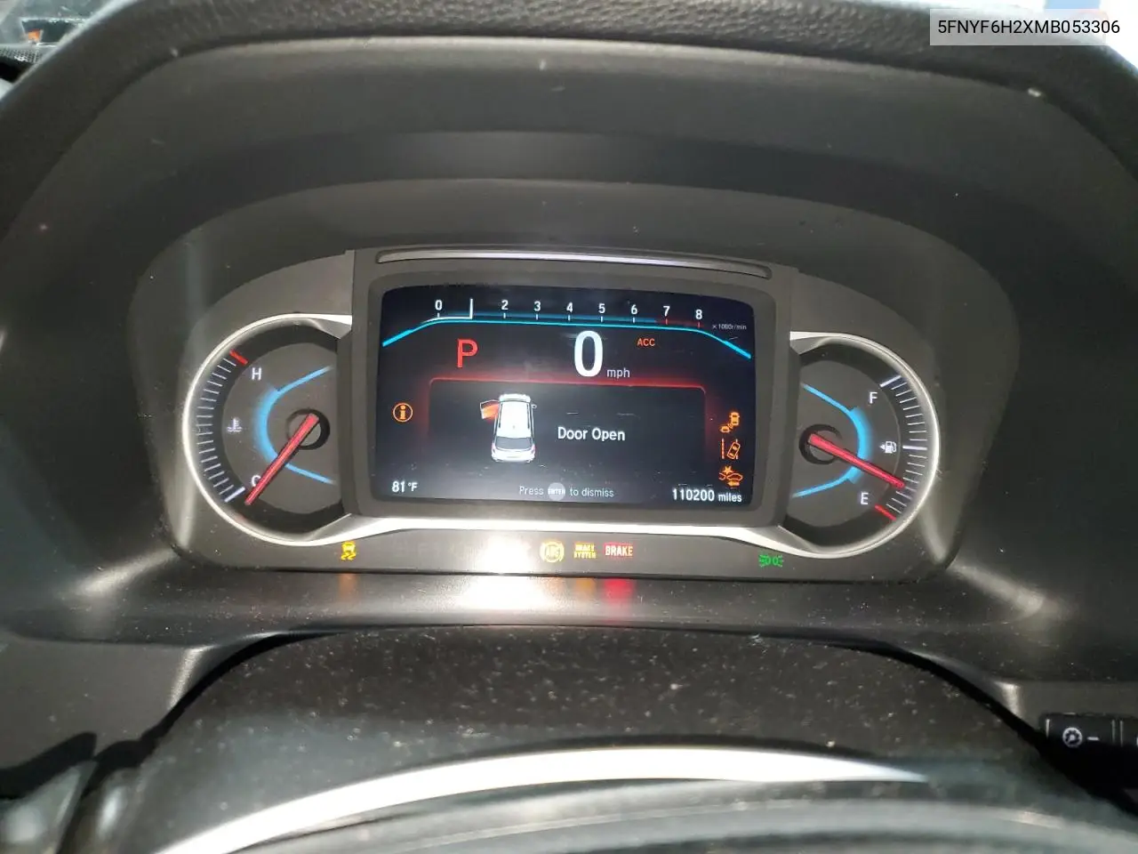 2021 Honda Pilot Se VIN: 5FNYF6H2XMB053306 Lot: 63093285