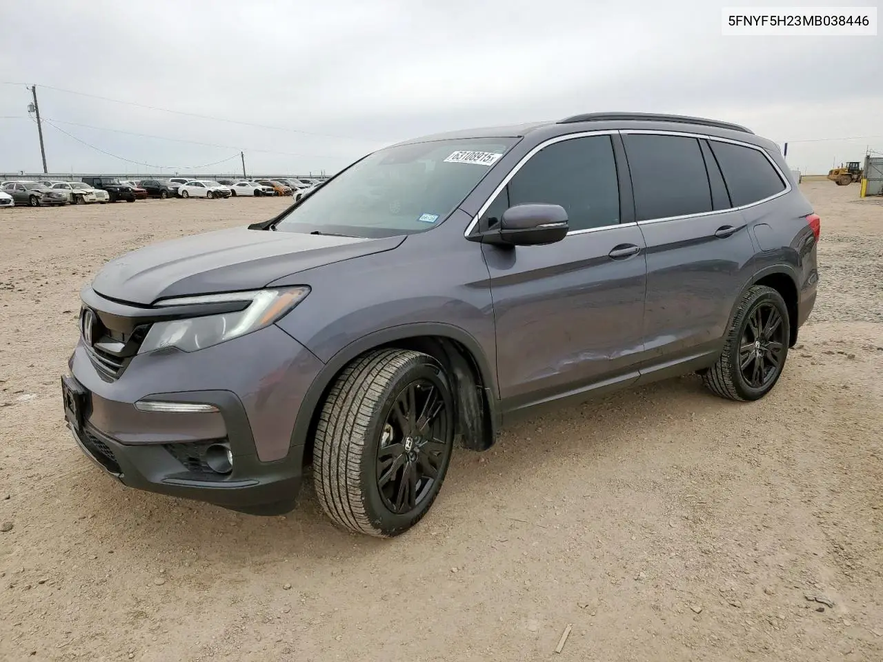 2021 Honda Pilot Se VIN: 5FNYF5H23MB038446 Lot: 63108915