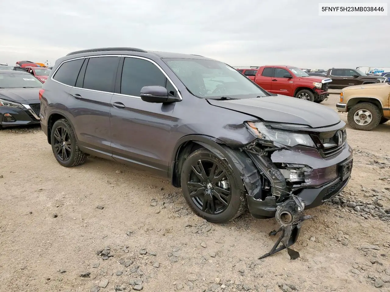 2021 Honda Pilot Se VIN: 5FNYF5H23MB038446 Lot: 63108915