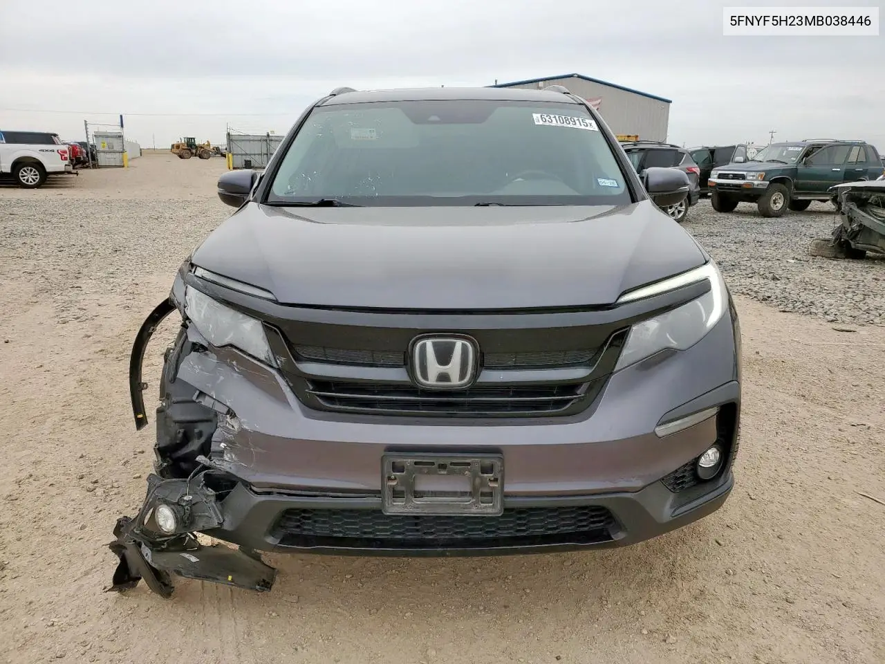 2021 Honda Pilot Se VIN: 5FNYF5H23MB038446 Lot: 63108915