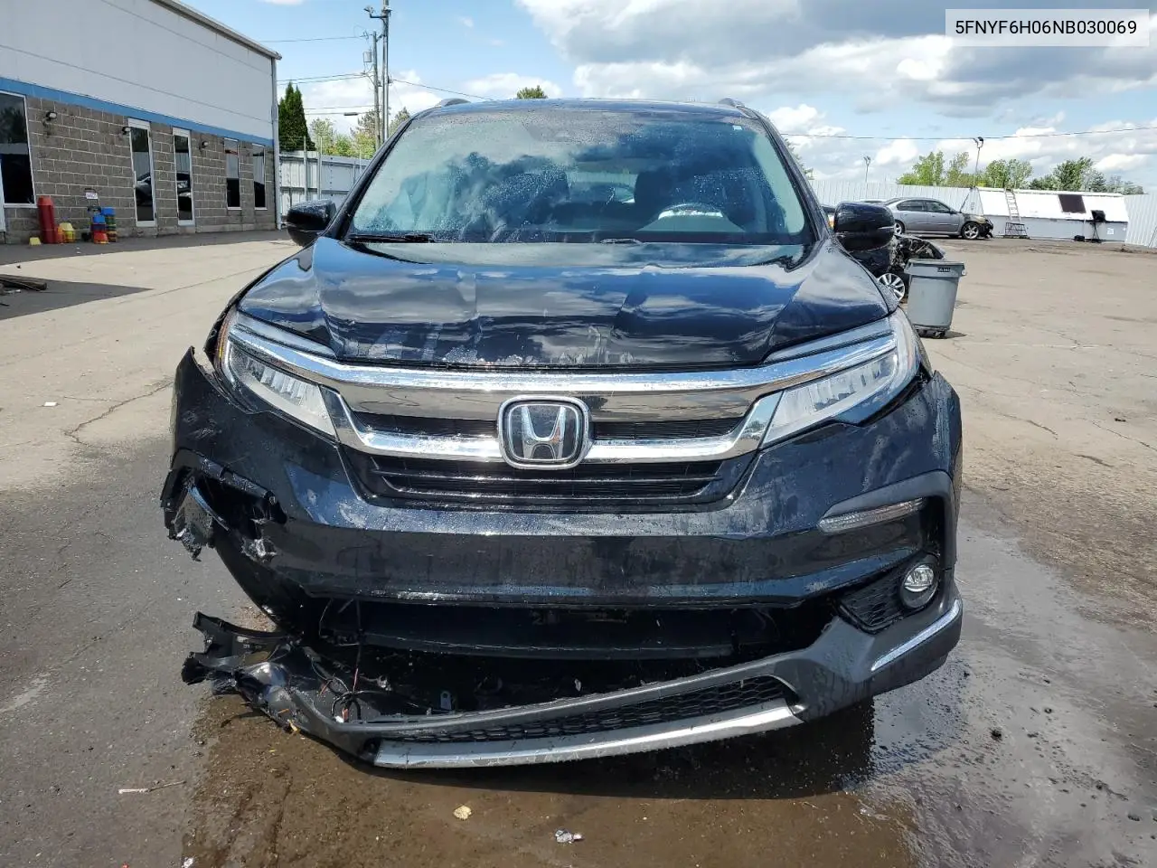 2022 Honda Pilot Elite VIN: 5FNYF6H06NB030069 Lot: 56132865