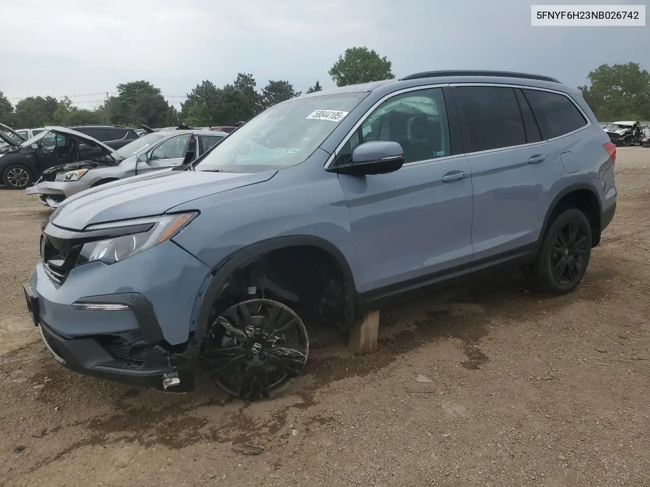 2022 Honda Pilot Se VIN: 5FNYF6H23NB026742 Lot: 58844105