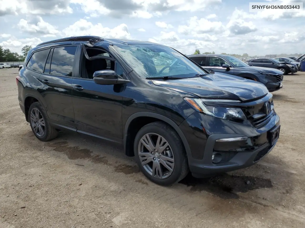 2022 Honda Pilot Sport VIN: 5FNYF6H36NB053443 Lot: 62113585