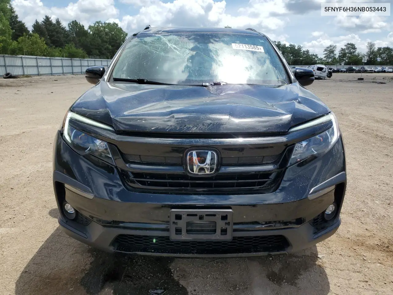 2022 Honda Pilot Sport VIN: 5FNYF6H36NB053443 Lot: 62113585