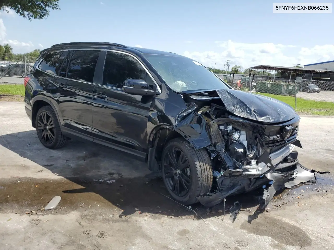 2022 Honda Pilot Se VIN: 5FNYF6H2XNB066235 Lot: 63158985