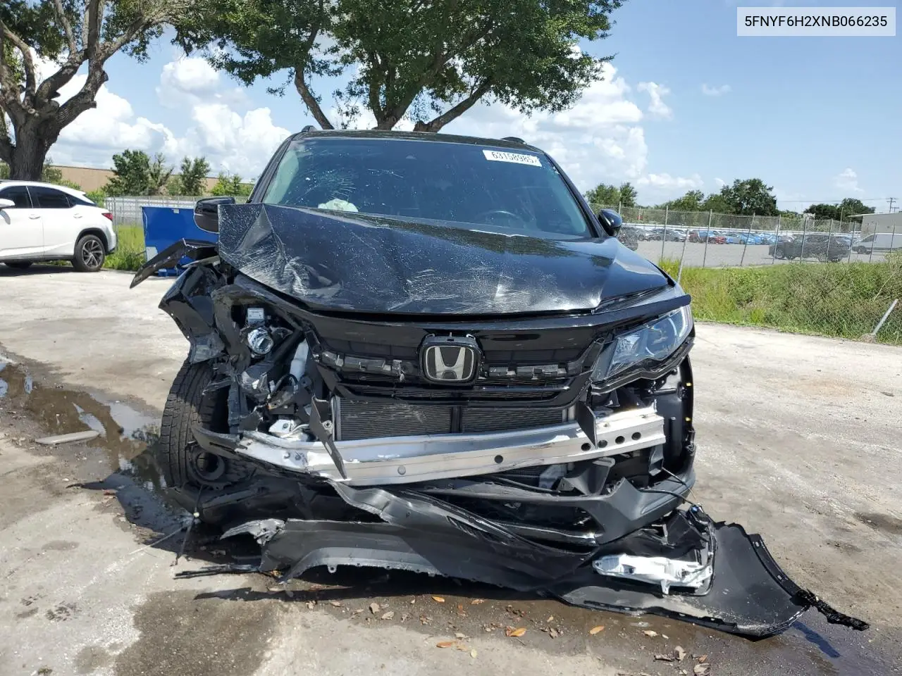 2022 Honda Pilot Se VIN: 5FNYF6H2XNB066235 Lot: 63158985