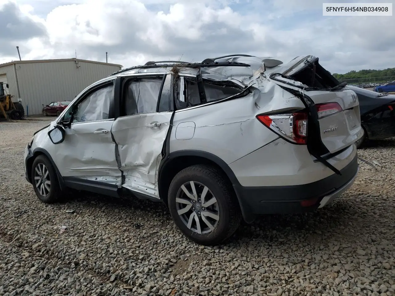 2022 Honda Pilot Exl VIN: 5FNYF6H54NB034908 Lot: 63228745