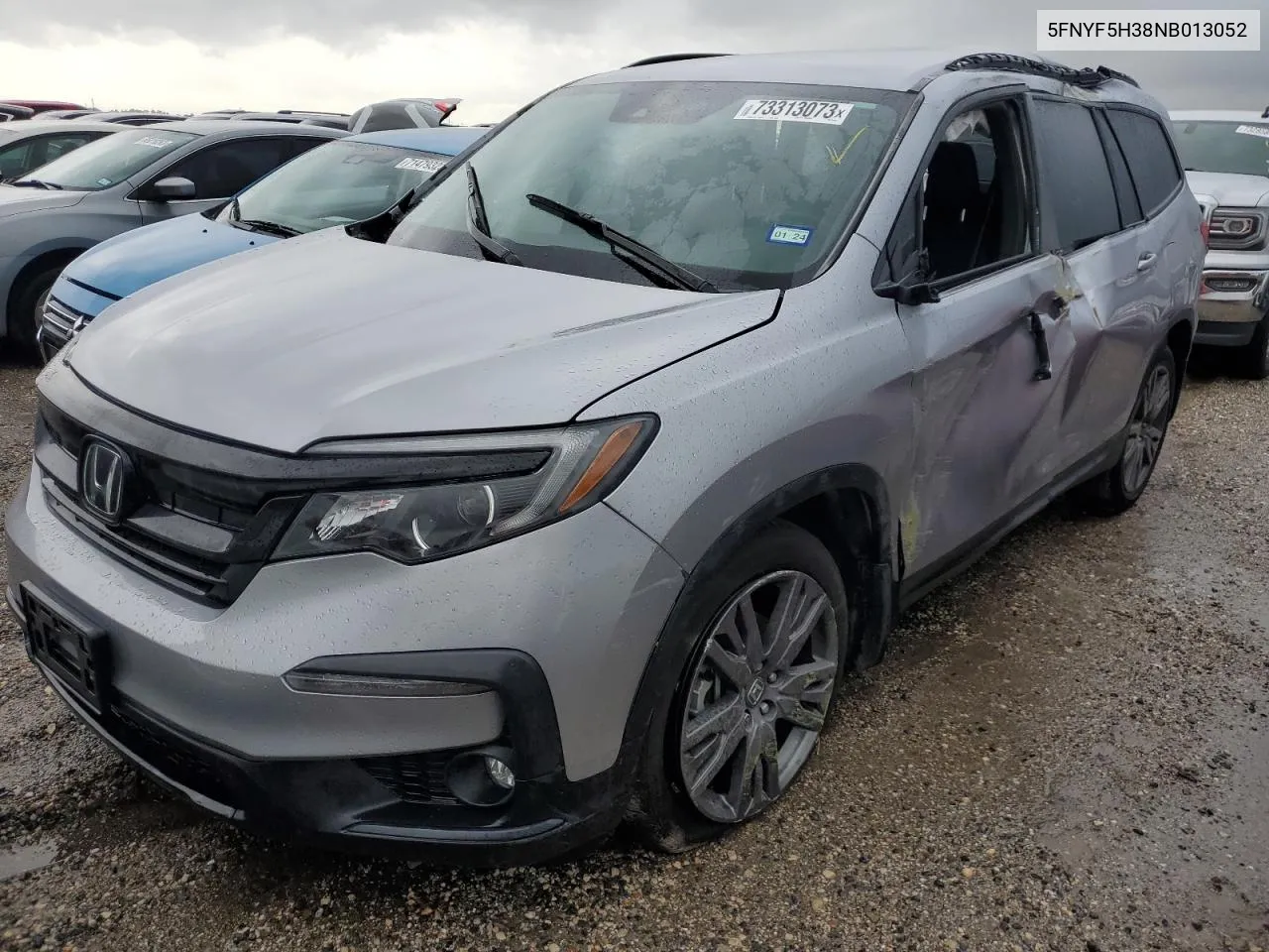 2022 Honda Pilot Sport VIN: 5FNYF5H38NB013052 Lot: 73313073