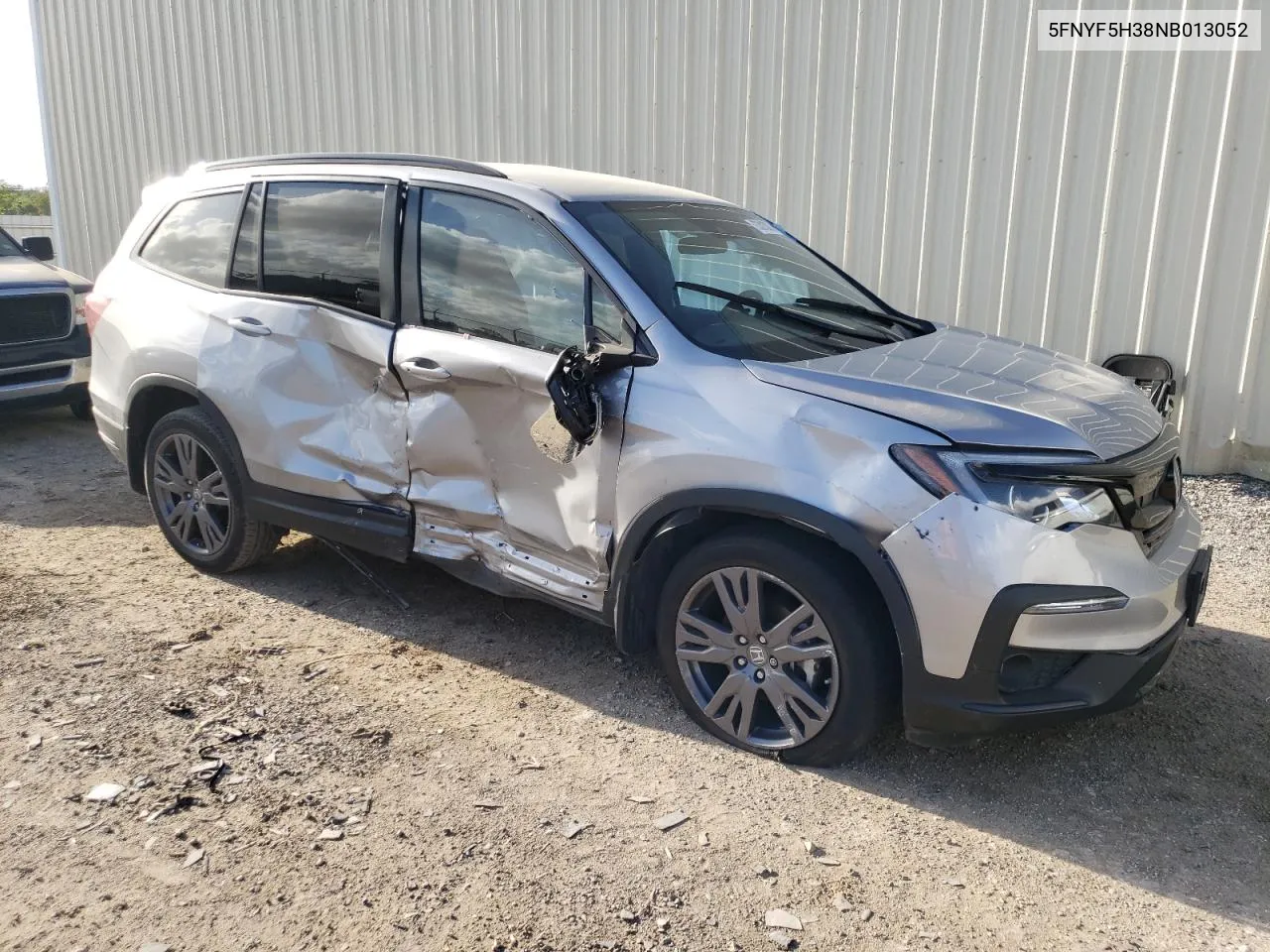 2022 Honda Pilot Sport VIN: 5FNYF5H38NB013052 Lot: 73313073