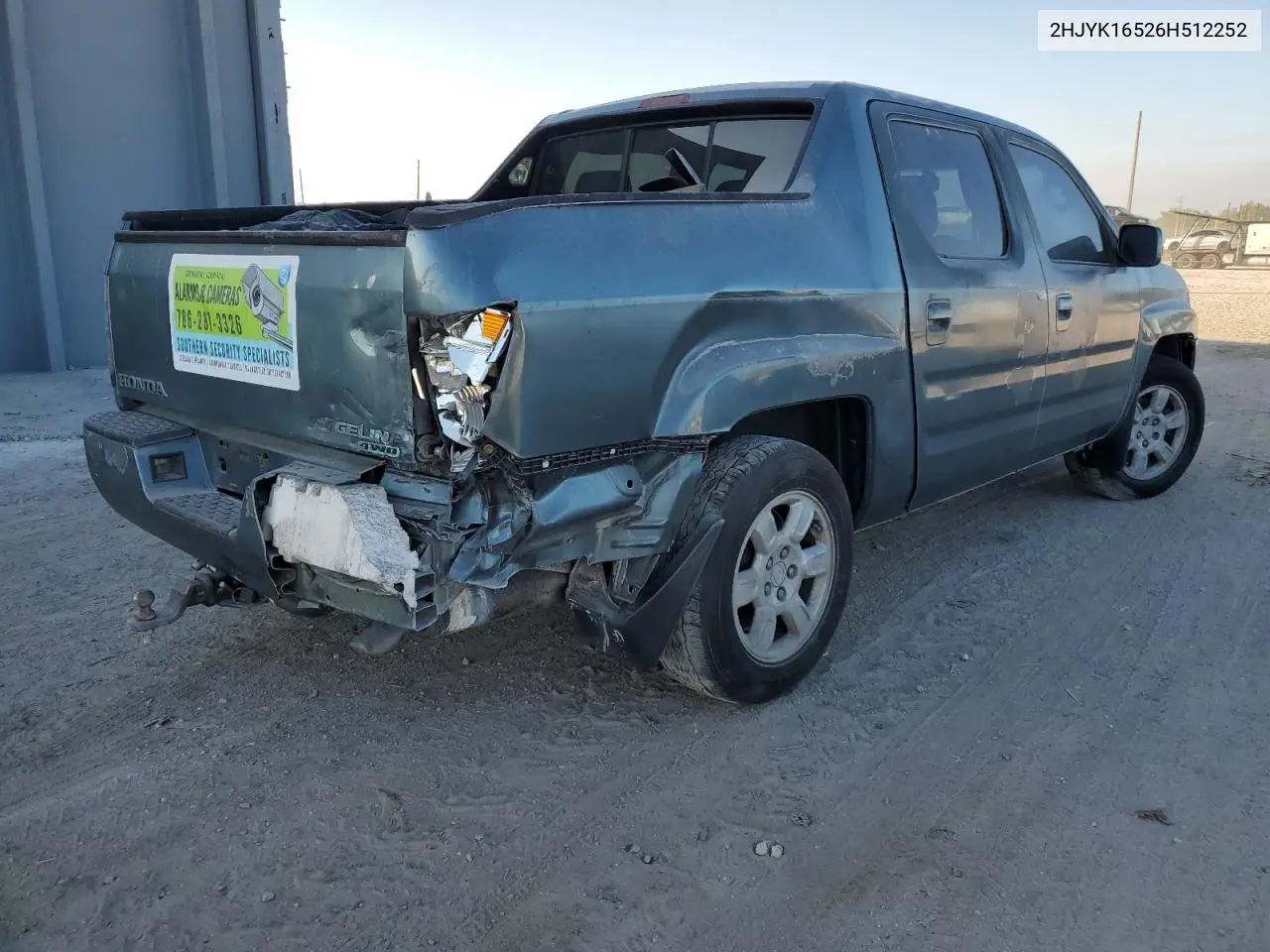 2006 Honda Ridgeline Rtl VIN: 2HJYK16526H512252 Lot: 43186825