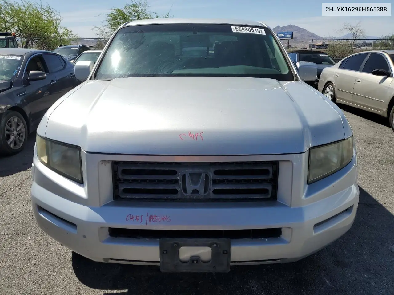 2006 Honda Ridgeline Rt VIN: 2HJYK16296H565388 Lot: 56490515