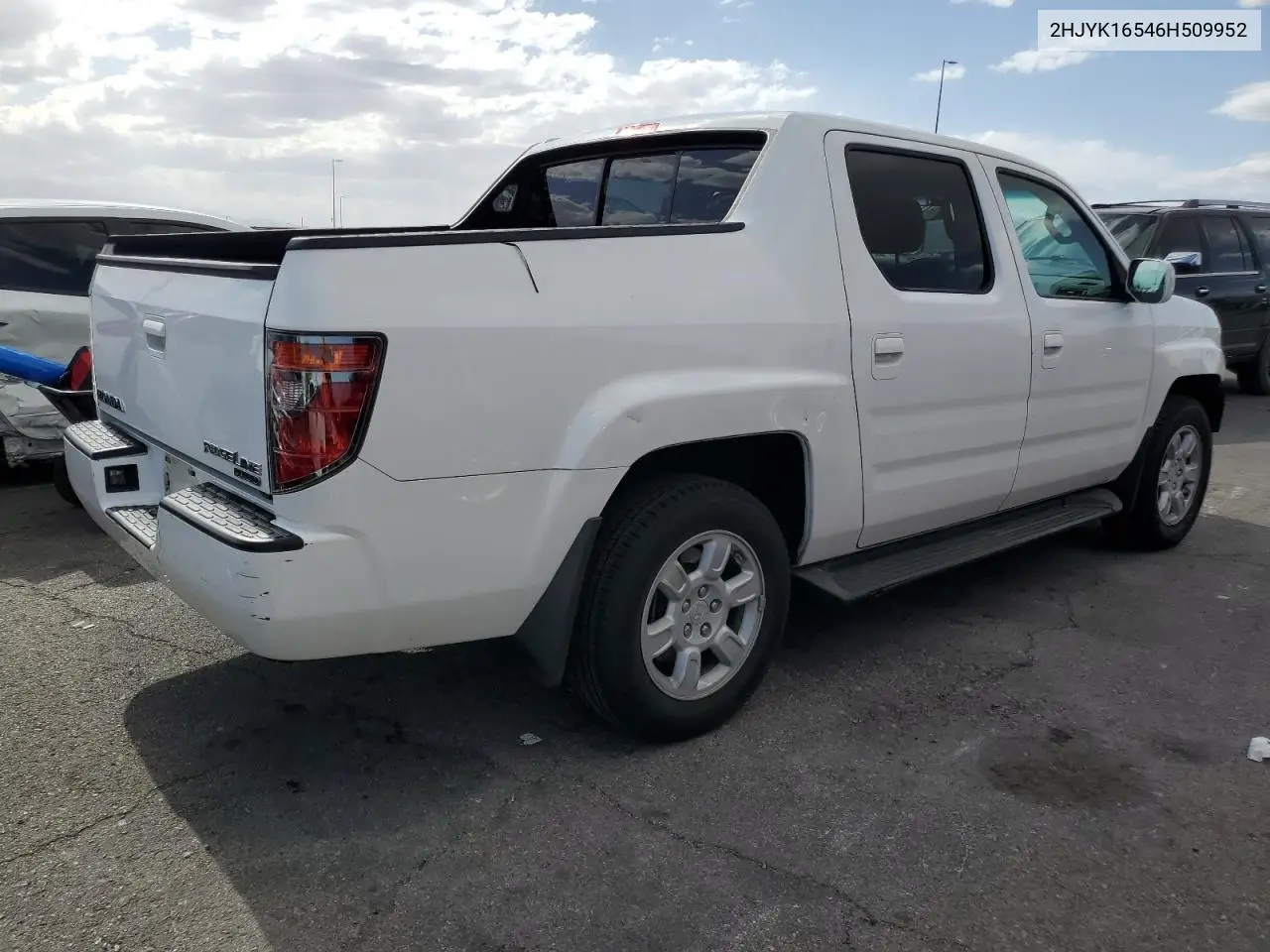2006 Honda Ridgeline Rtl VIN: 2HJYK16546H509952 Lot: 56577575