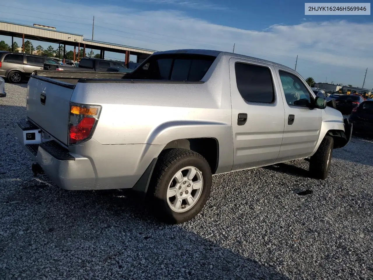 2006 Honda Ridgeline Rt VIN: 2HJYK16246H569946 Lot: 61652435