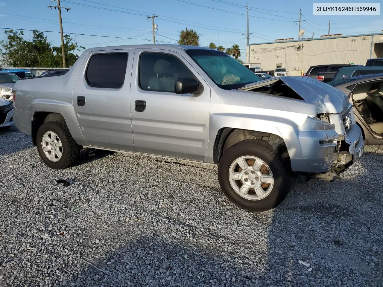 2006 Honda Ridgeline Rt VIN: 2HJYK16246H569946 Lot: 61652435