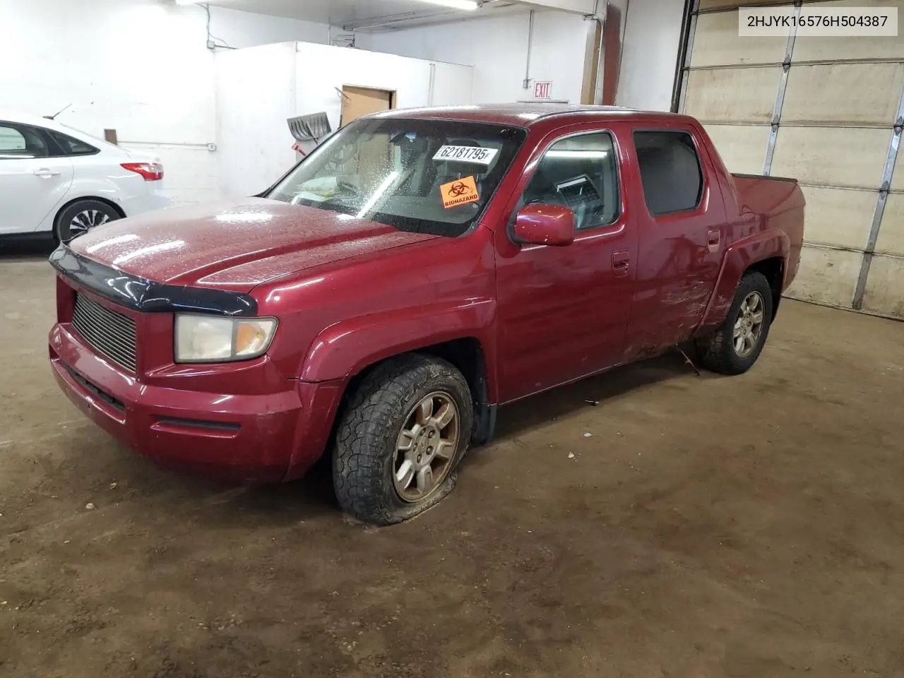 2006 Honda Ridgeline Rtl VIN: 2HJYK16576H504387 Lot: 62181795