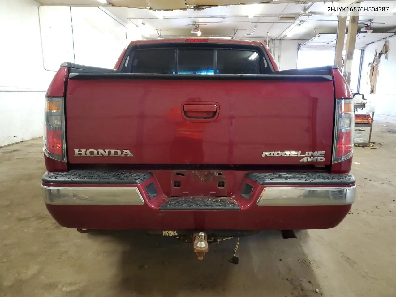 2006 Honda Ridgeline Rtl VIN: 2HJYK16576H504387 Lot: 62181795