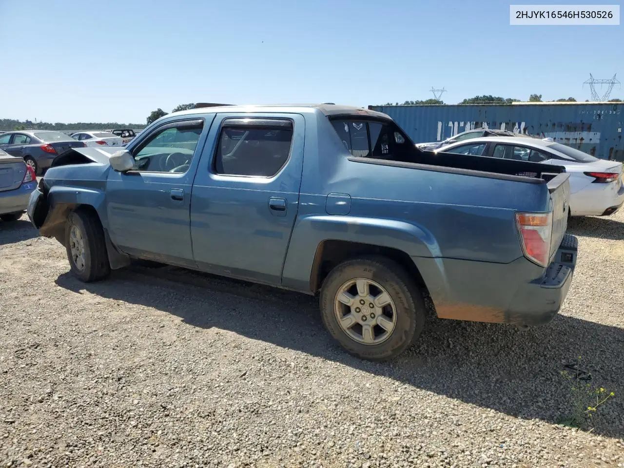 2006 Honda Ridgeline Rtl VIN: 2HJYK16546H530526 Lot: 62322095