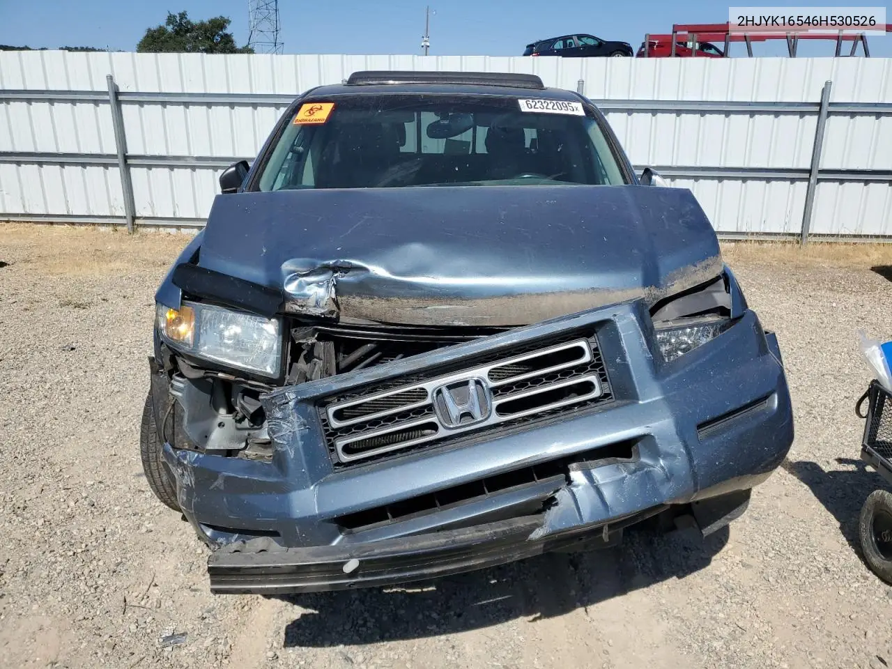 2006 Honda Ridgeline Rtl VIN: 2HJYK16546H530526 Lot: 62322095