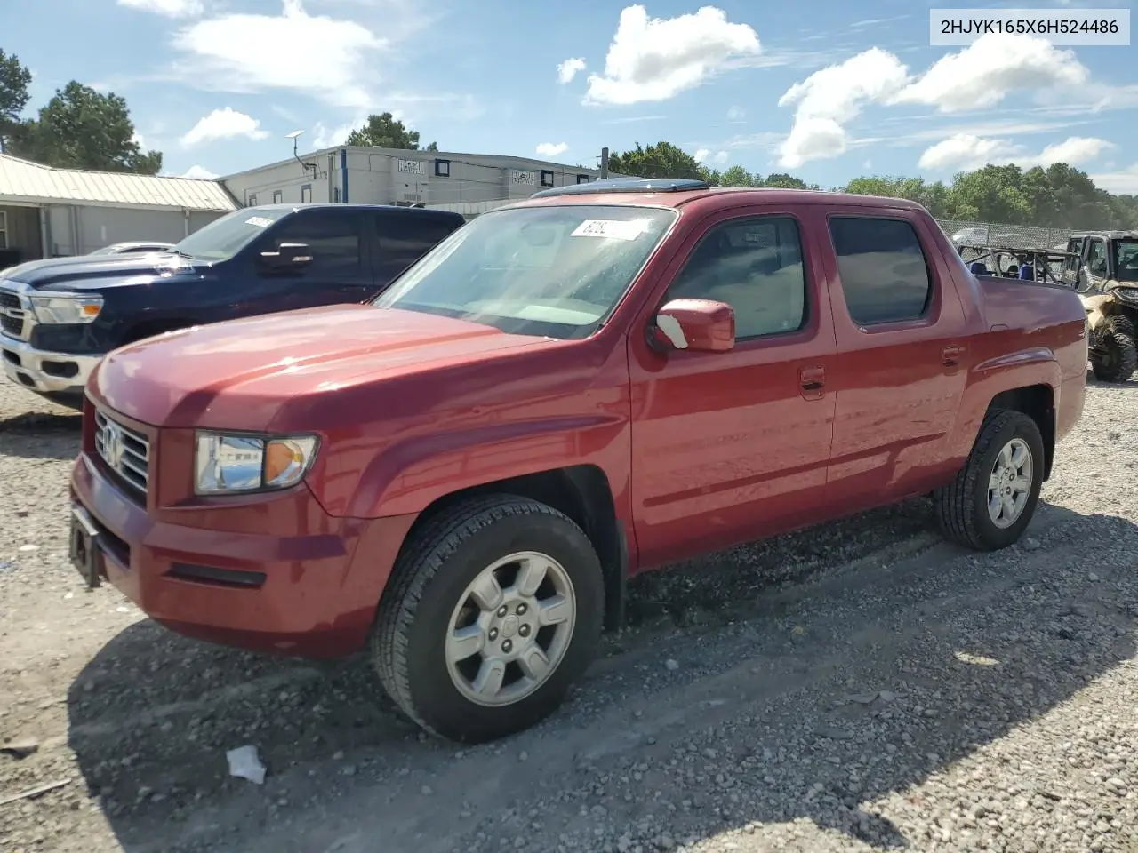 2006 Honda Ridgeline Rtl VIN: 2HJYK165X6H524486 Lot: 62884235