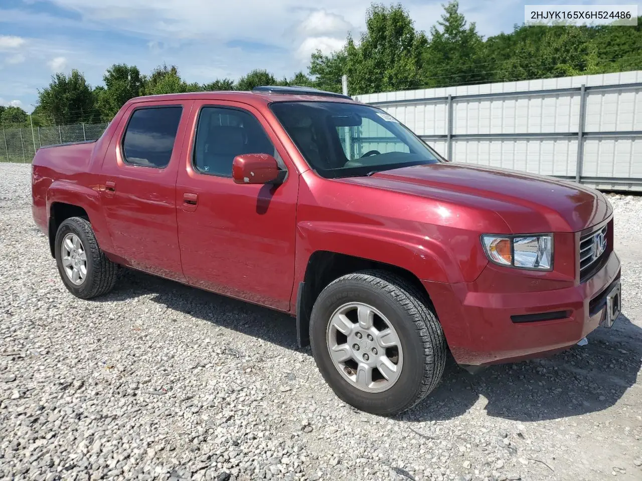 2006 Honda Ridgeline Rtl VIN: 2HJYK165X6H524486 Lot: 62884235
