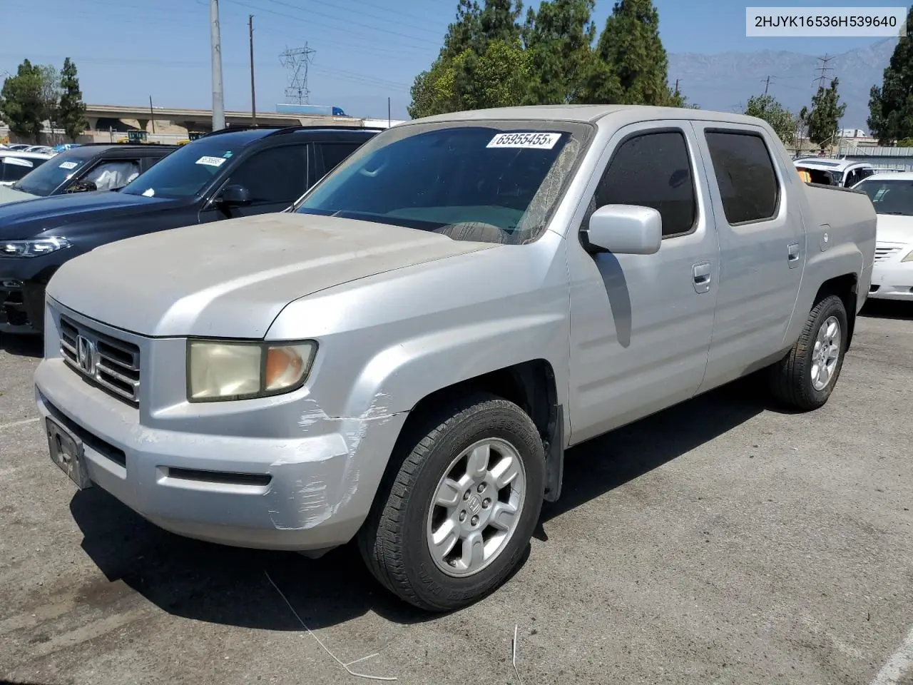 2006 Honda Ridgeline Rtl VIN: 2HJYK16536H539640 Lot: 65955455
