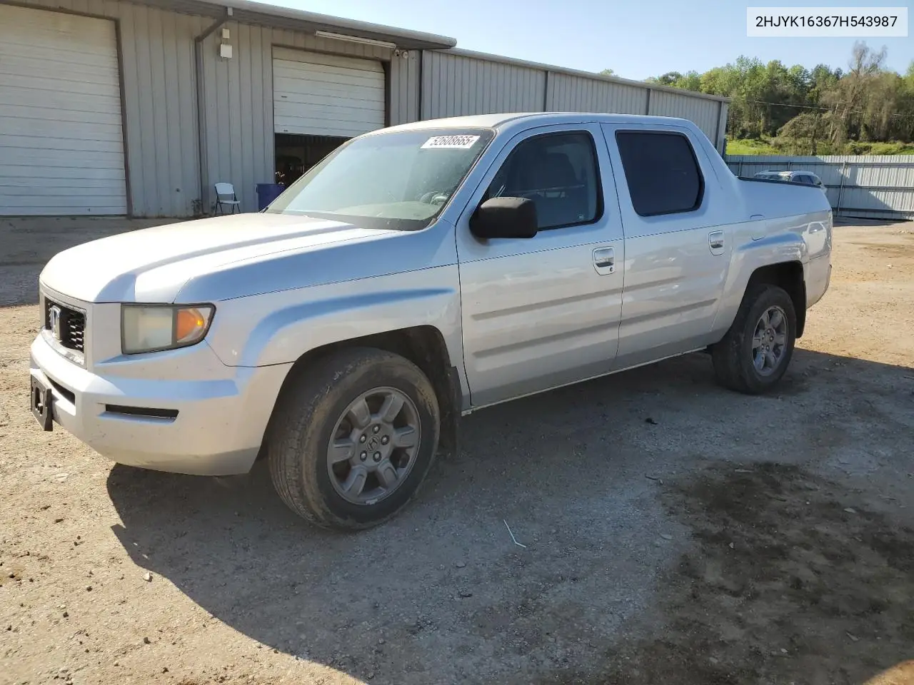 2007 Honda Ridgeline Rtx VIN: 2HJYK16367H543987 Lot: 52608665