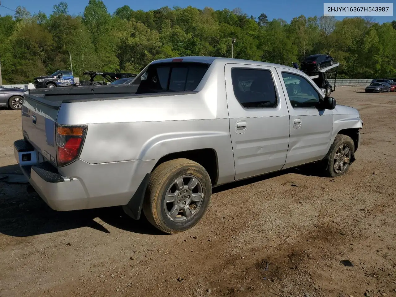 2007 Honda Ridgeline Rtx VIN: 2HJYK16367H543987 Lot: 52608665