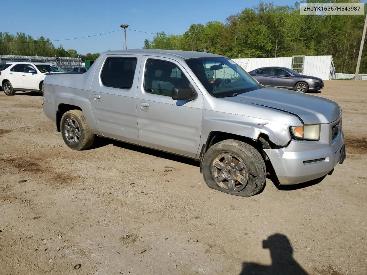 2007 Honda Ridgeline Rtx VIN: 2HJYK16367H543987 Lot: 52608665