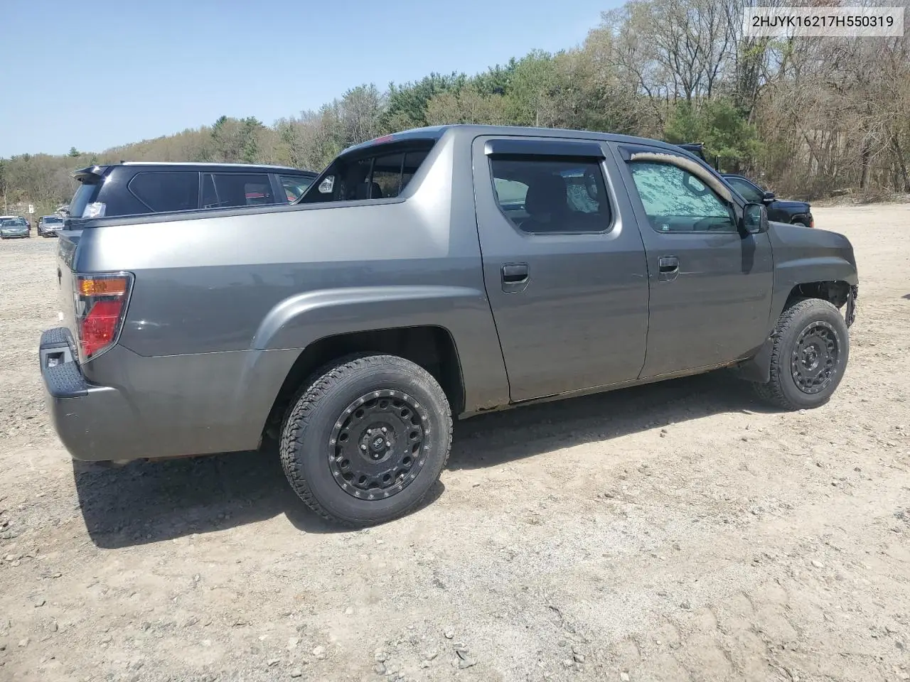 2007 Honda Ridgeline Rt VIN: 2HJYK16217H550319 Lot: 55017645