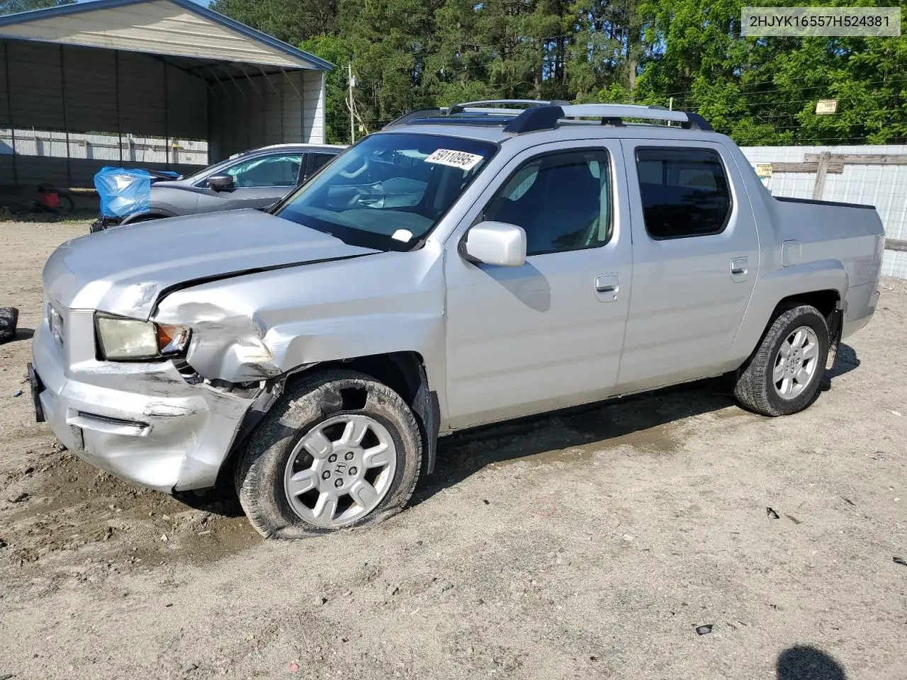 2007 Honda Ridgeline Rtl VIN: 2HJYK16557H524381 Lot: 59110995