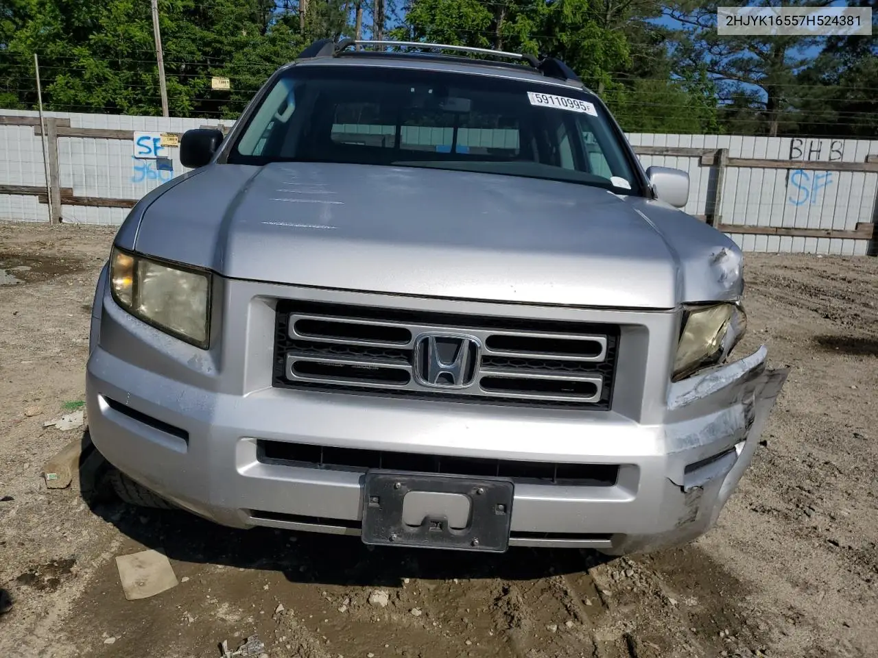 2007 Honda Ridgeline Rtl VIN: 2HJYK16557H524381 Lot: 59110995