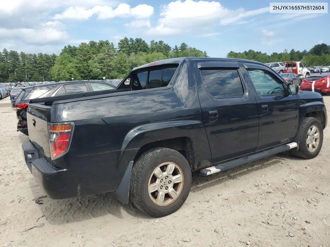 2007 Honda Ridgeline Rtl VIN: 2HJYK16557H512604 Lot: 63397885