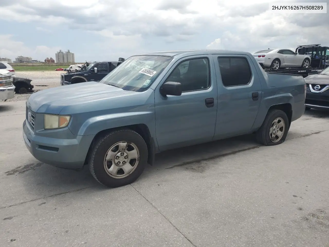 2007 Honda Ridgeline Rt VIN: 2HJYK16267H508289 Lot: 63659865