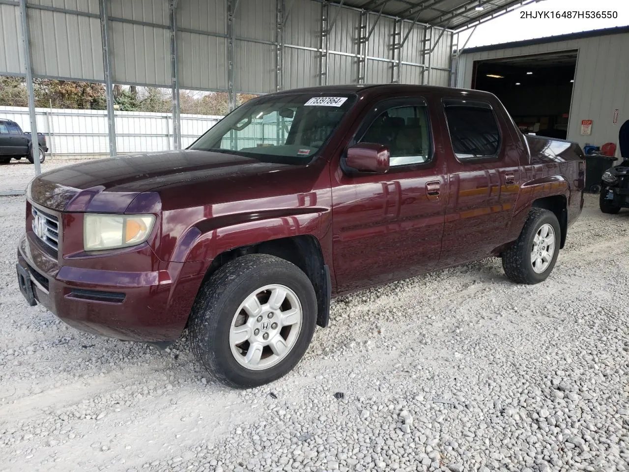 2007 Honda Ridgeline Rts VIN: 2HJYK16487H536550 Lot: 78397864