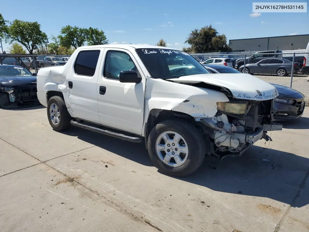 2008 Honda Ridgeline Rt VIN: 2HJYK16278H531145 Lot: 51677525