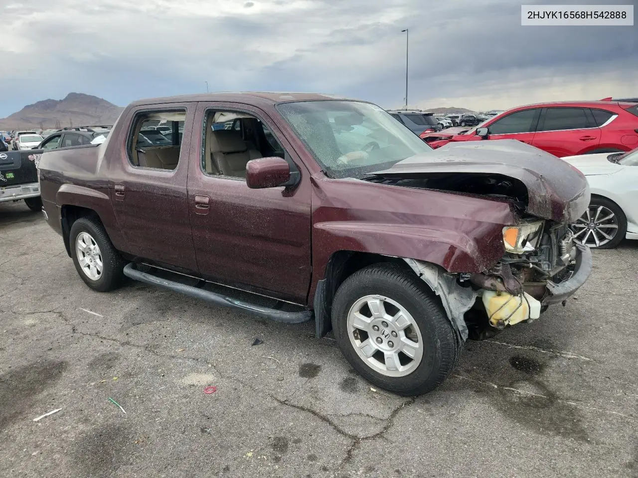 2008 Honda Ridgeline Rtl VIN: 2HJYK16568H542888 Lot: 63157895