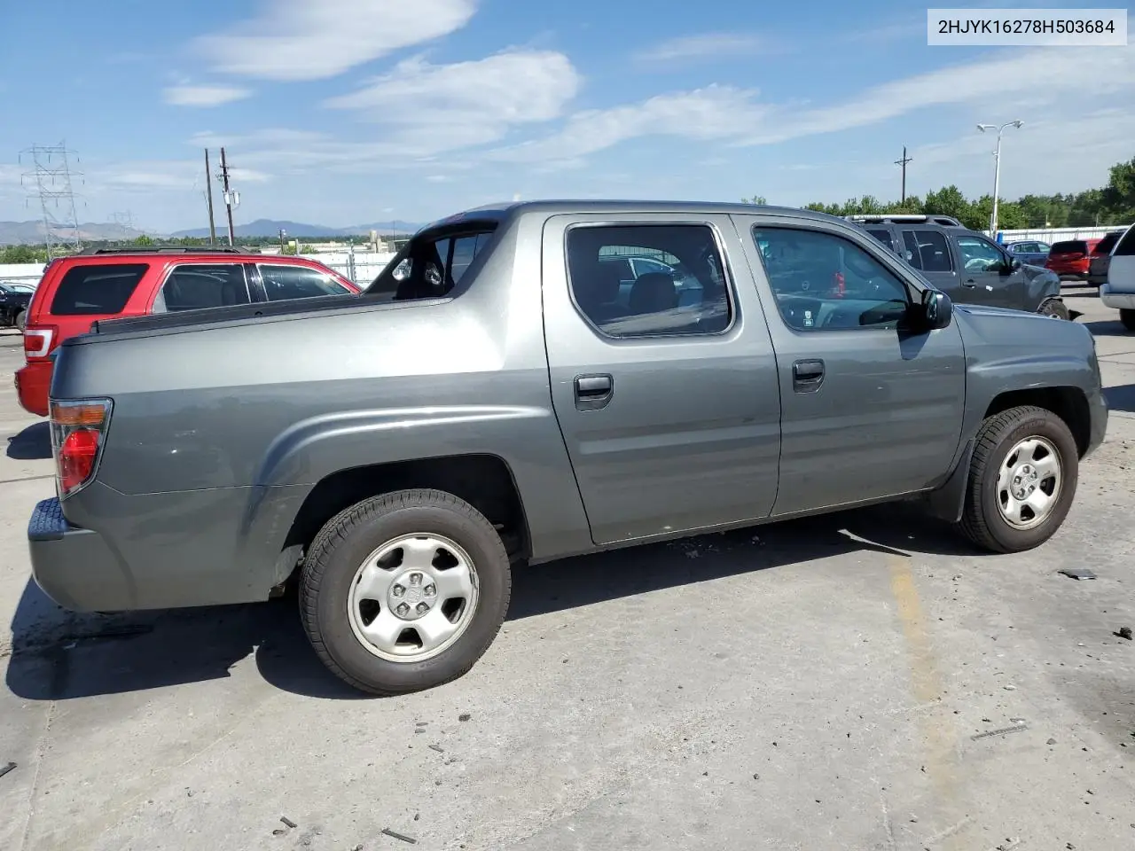 2008 Honda Ridgeline Rt VIN: 2HJYK16278H503684 Lot: 66098395